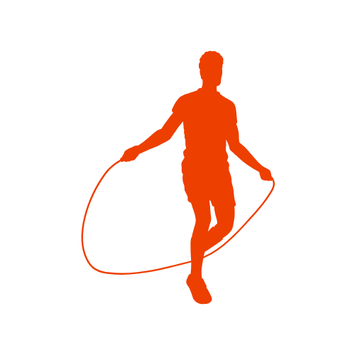 縄跳びをしている男性の画像